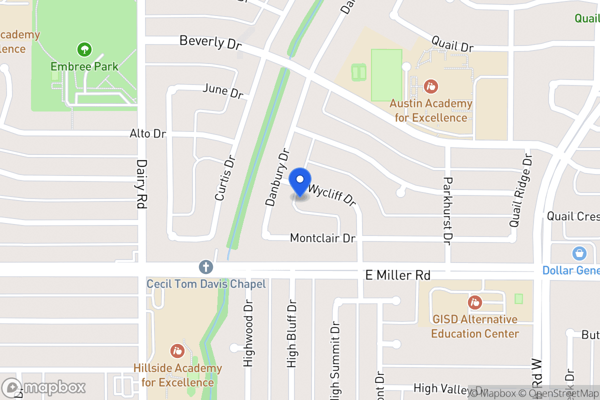 Map of 1102 Wycliff Dr