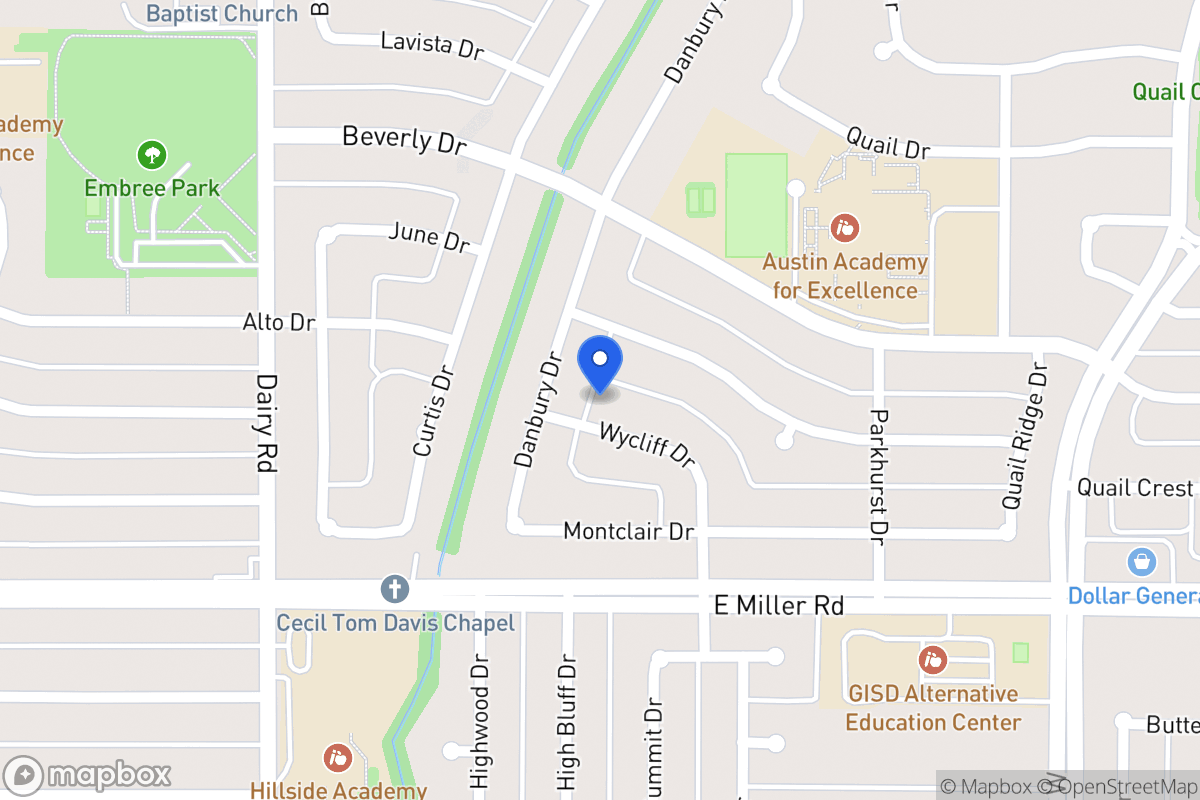 Map of 1101 Wycliff Dr