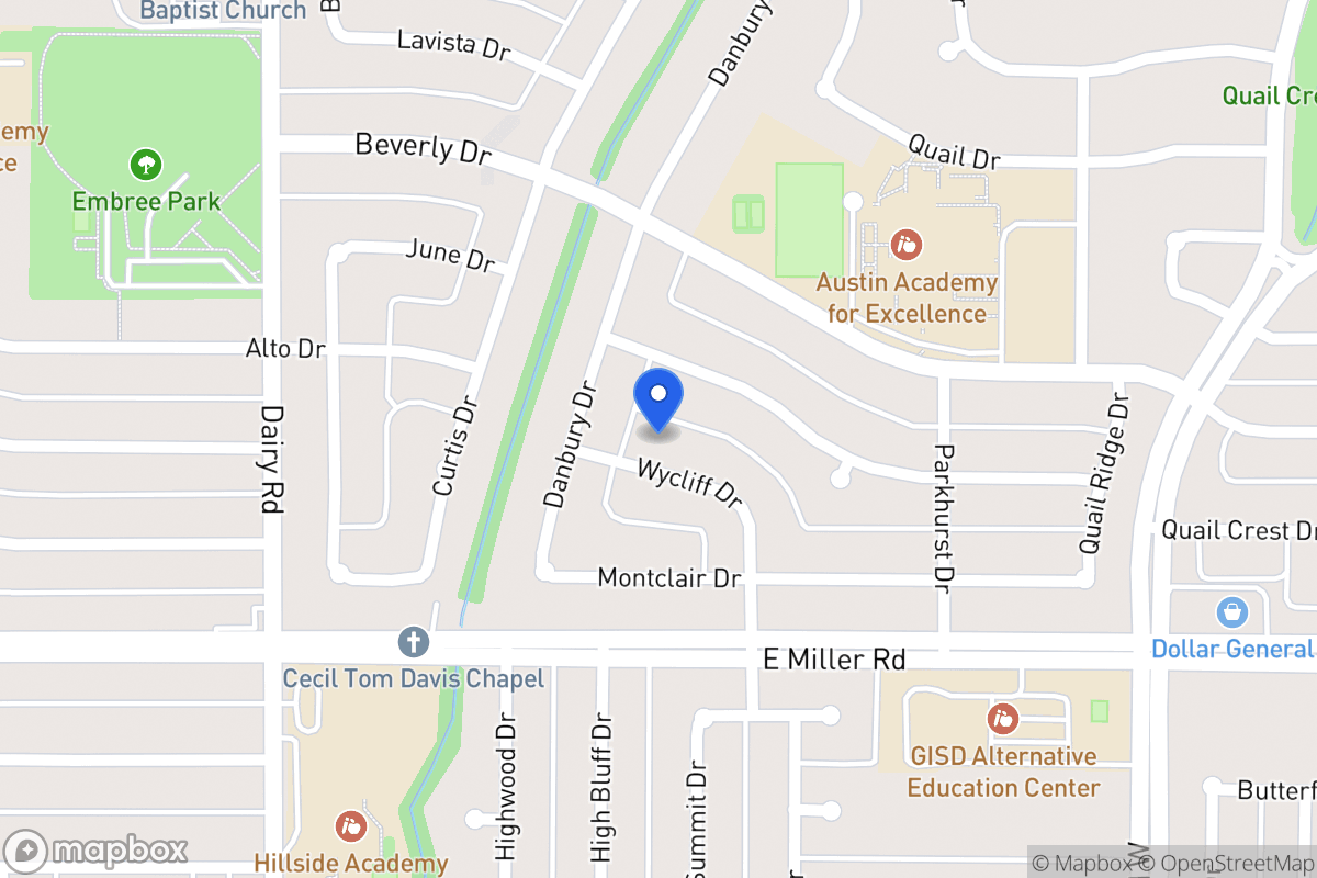 Map of 1105 Wycliff Dr