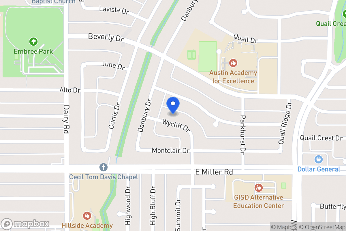 Map of 1109 Wycliff Dr