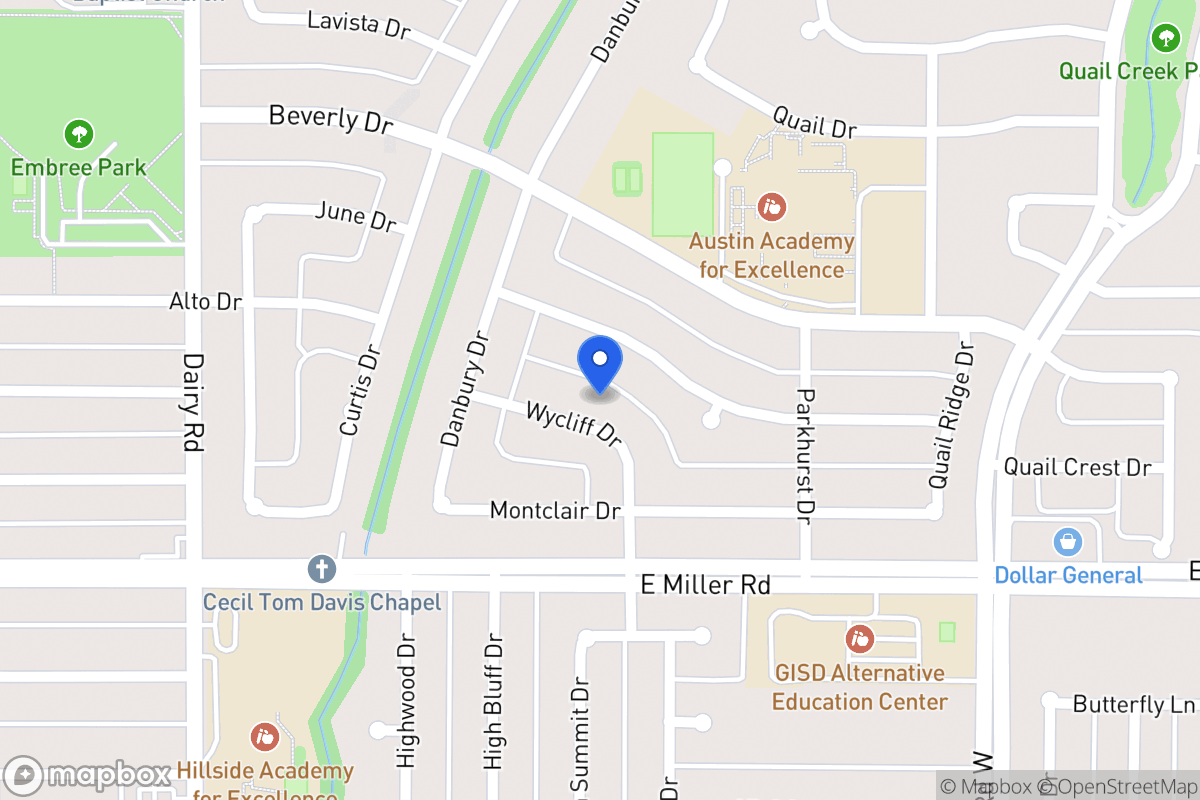 Map of 1117 Wycliff Dr