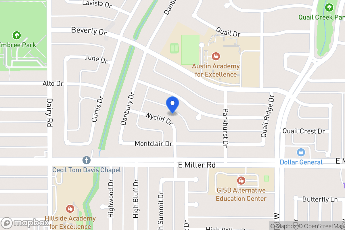 Map of 1121 Wycliff Dr