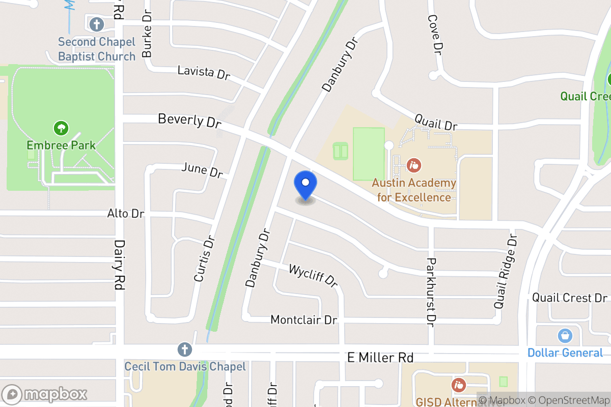 Map of 1001 Woodcrest Dr