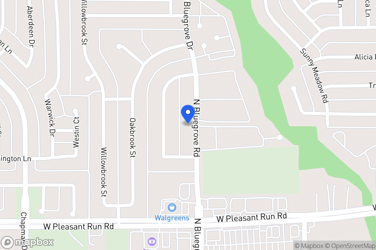 Map of 1441 N Bluegrove Rd