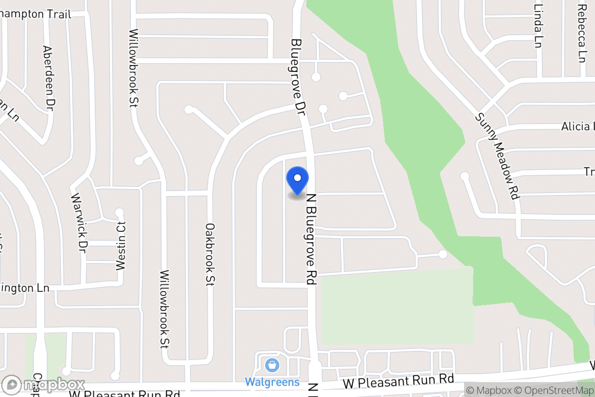 Map of 1457 N Bluegrove Rd