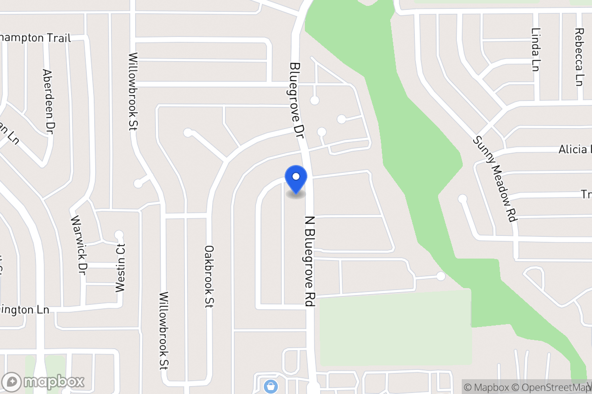 Map of 1467 N Bluegrove Rd