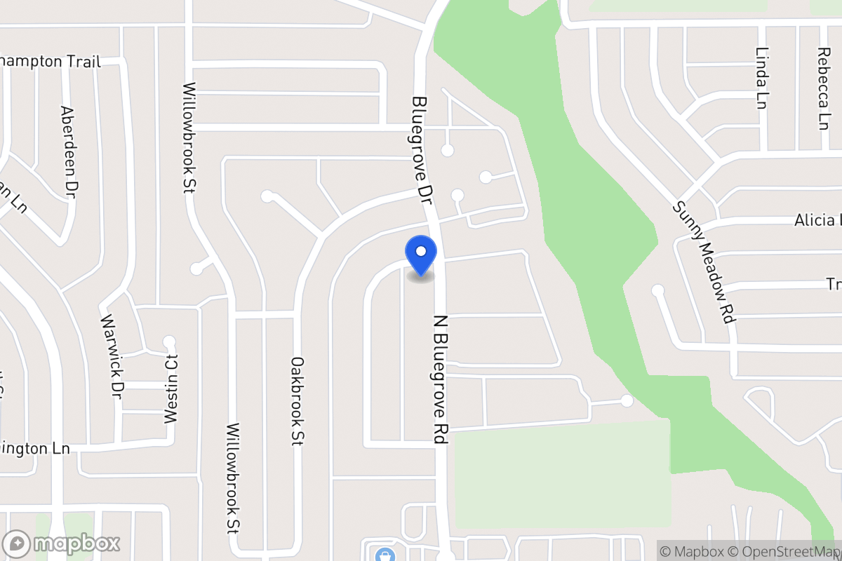 Map of 1469 N Bluegrove Rd
