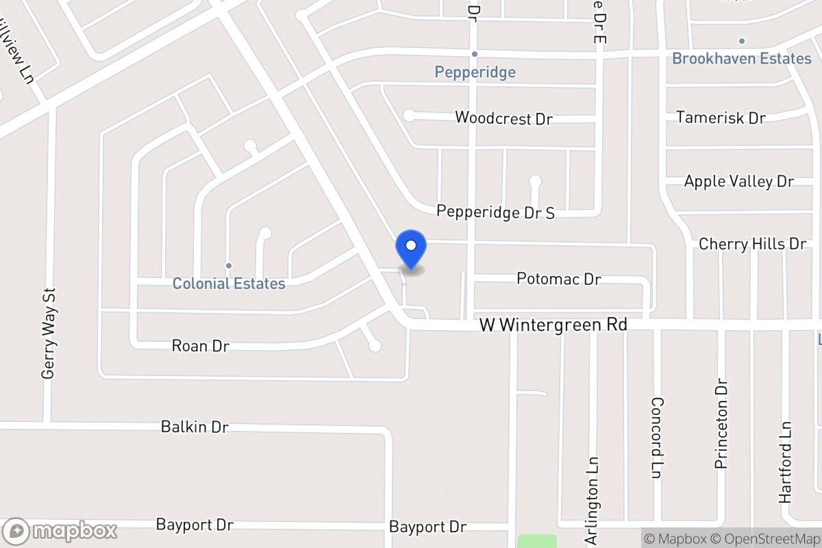 Map of 643 E Wintergreen Rd