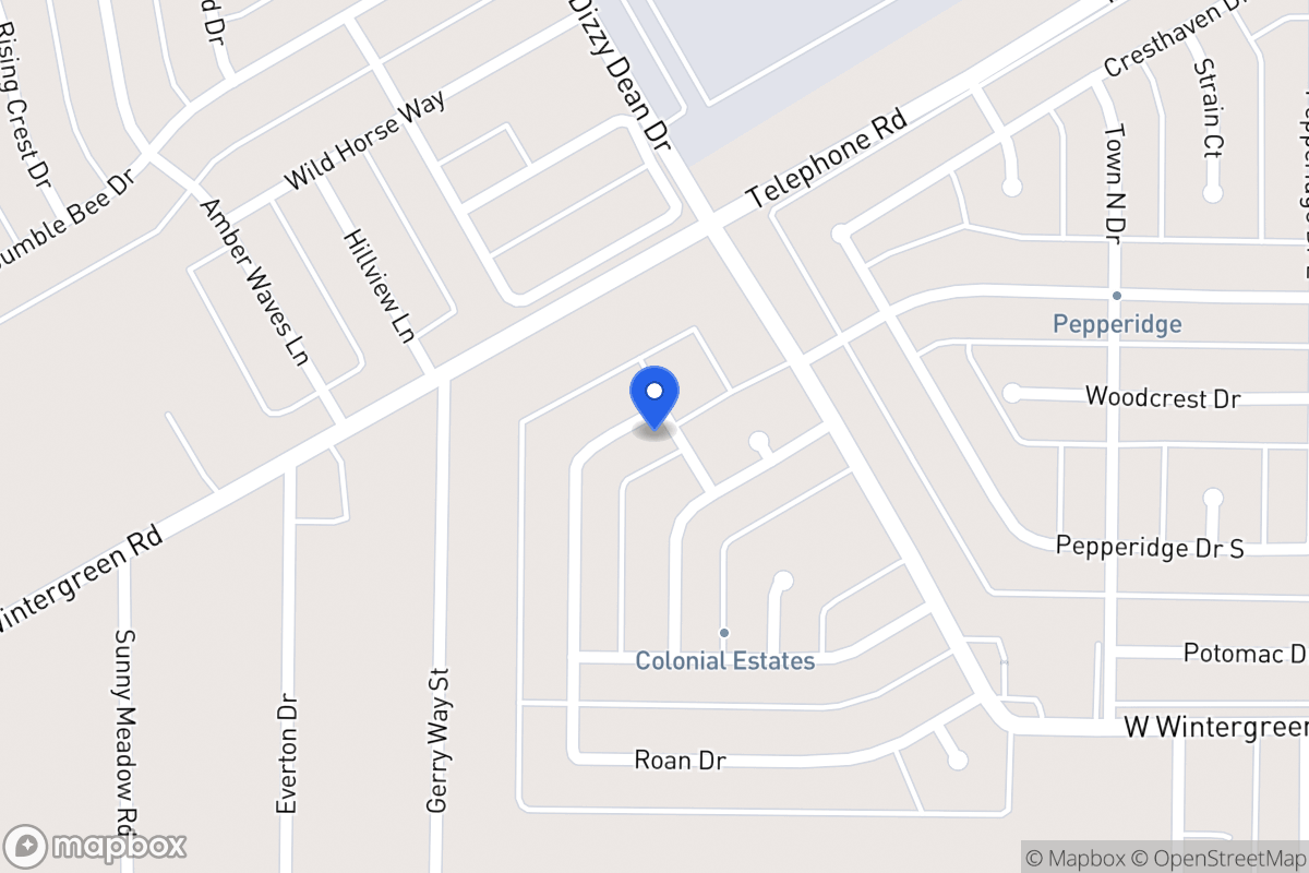 Map of 1385 Roan Dr