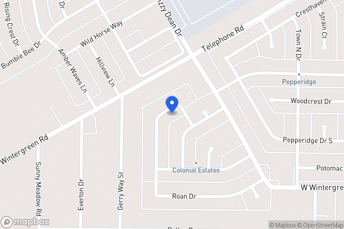 Map of 1381 Roan Dr