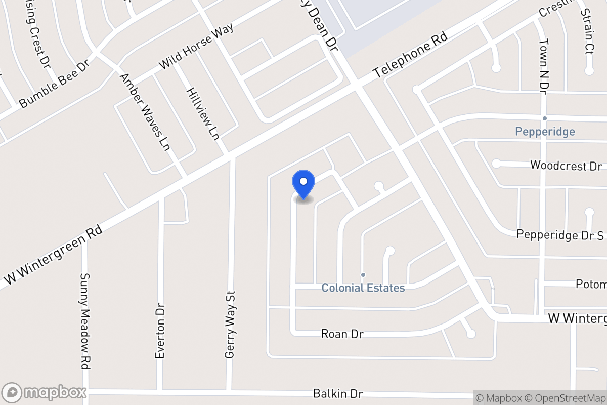 Map of 1365 Roan Dr