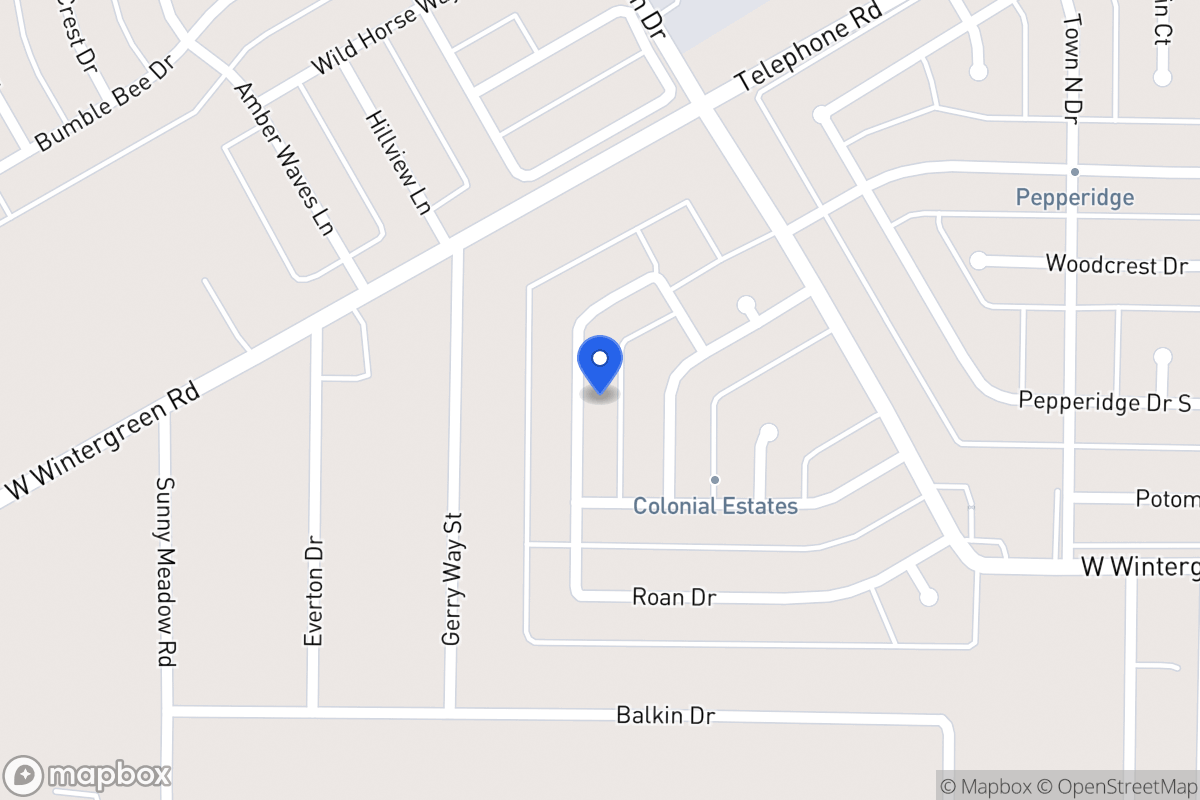 Map of 1345 Roan Dr
