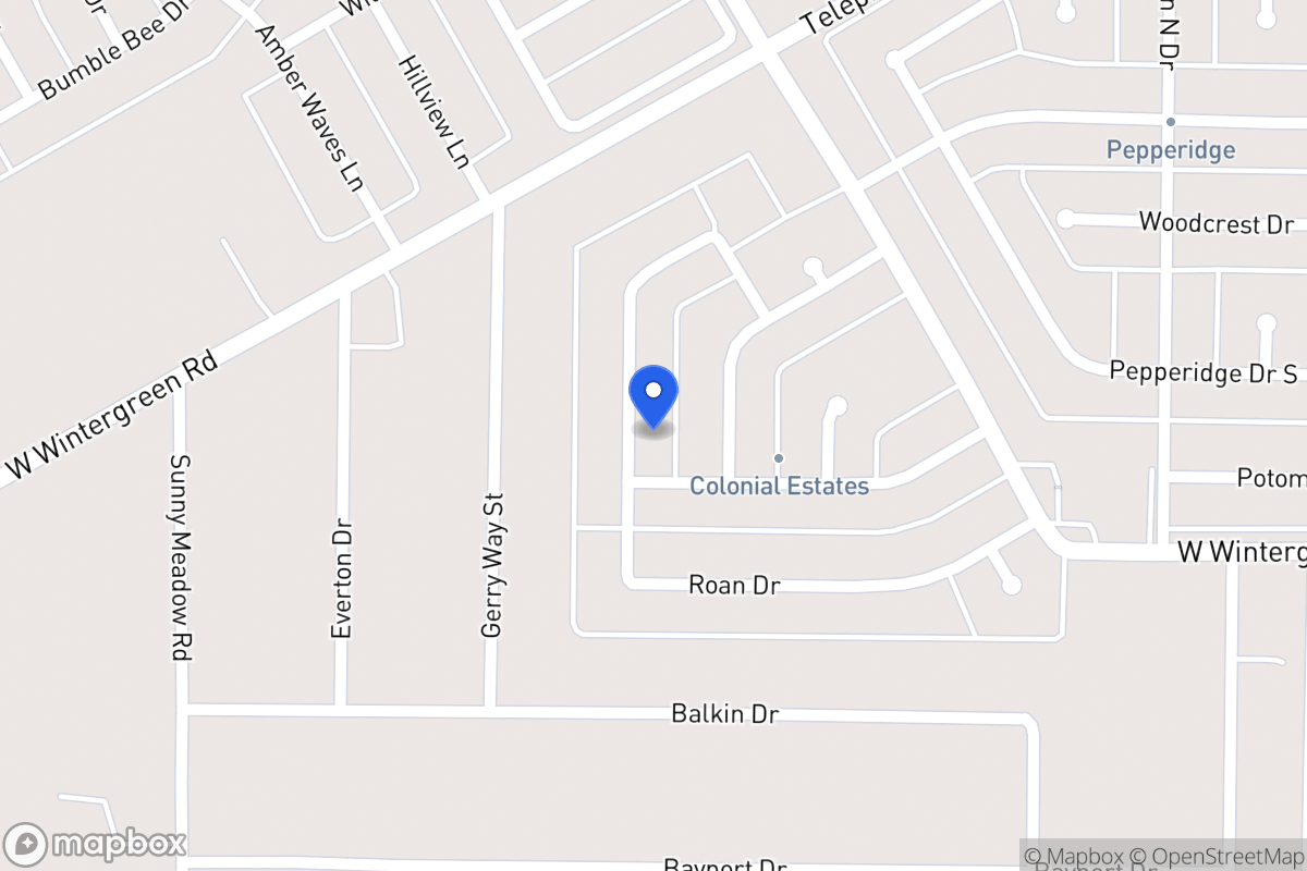 Map of 1335 Roan Dr