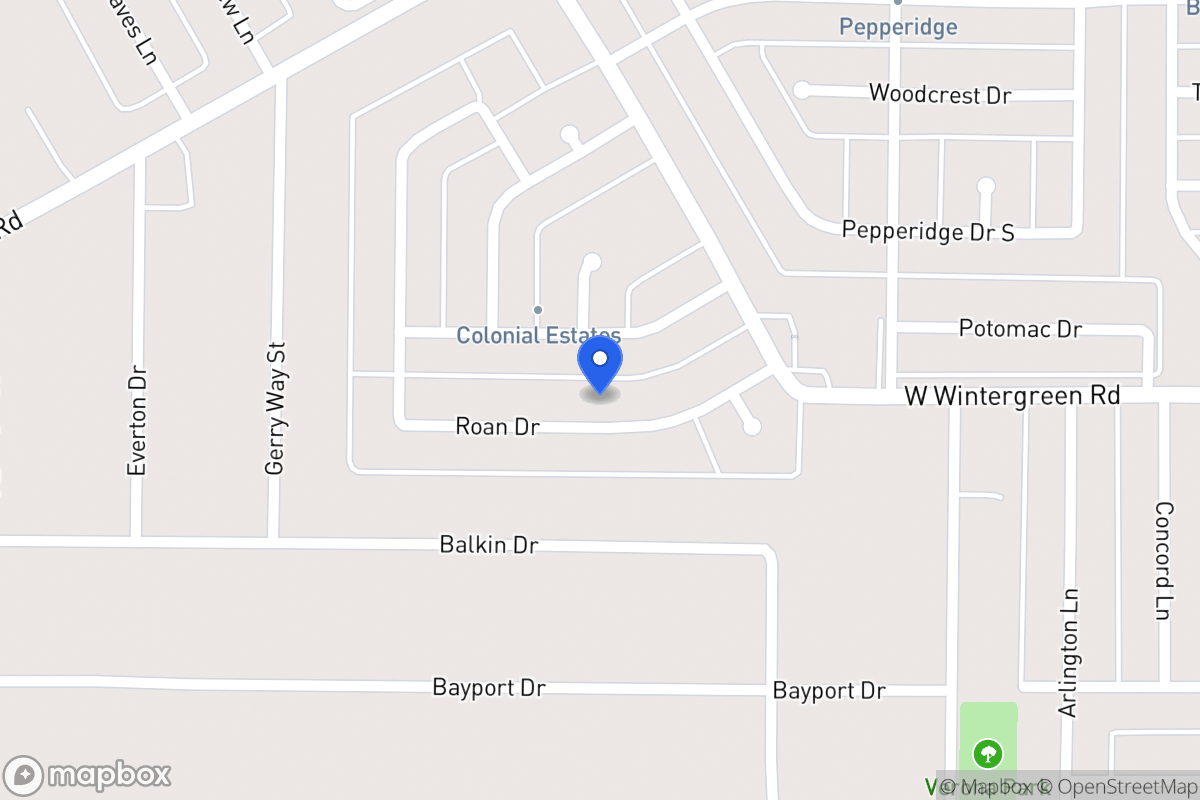 Map of 1245 Roan Dr