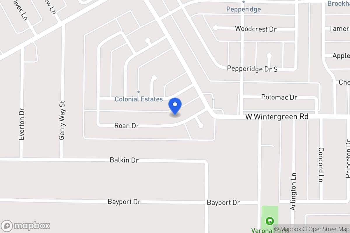 Map of 1233 Roan Dr