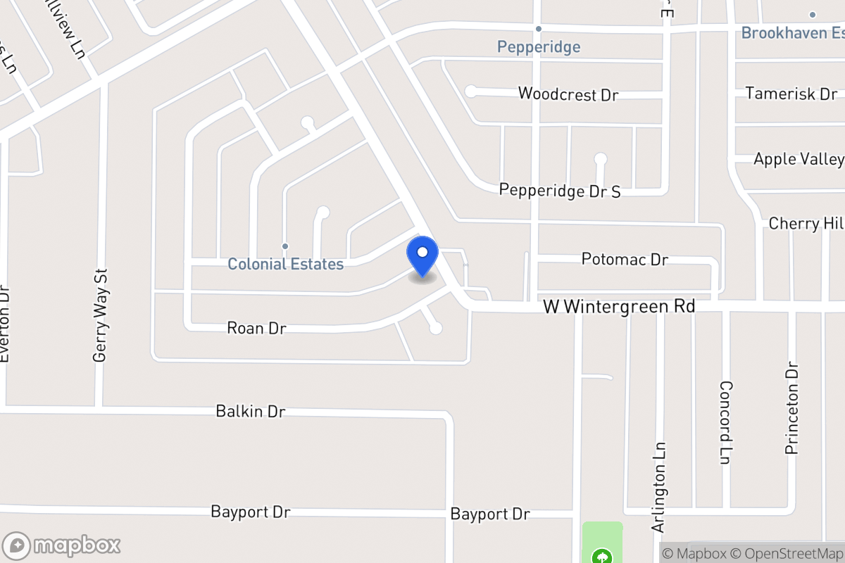 Map of 1205 Roan Dr