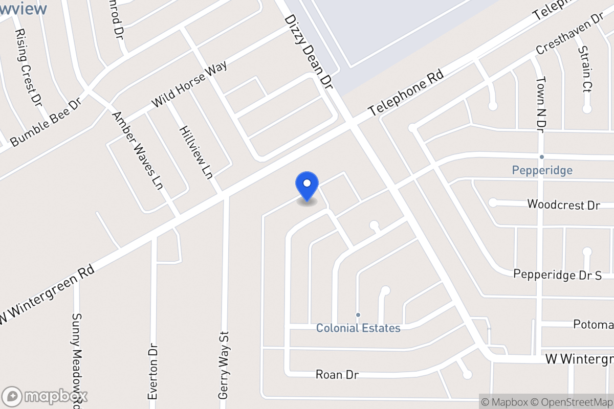 Map of 1382 Roan Dr