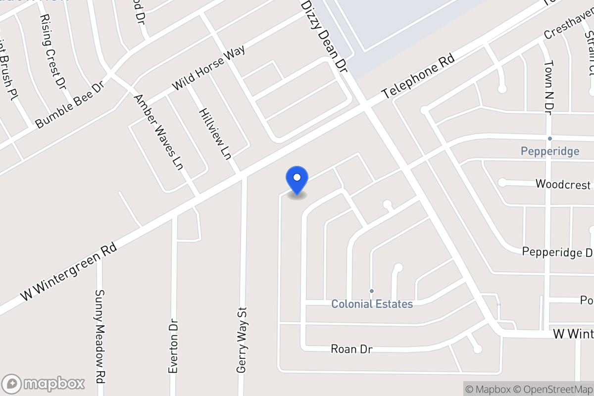 Map of 1370 Roan Dr