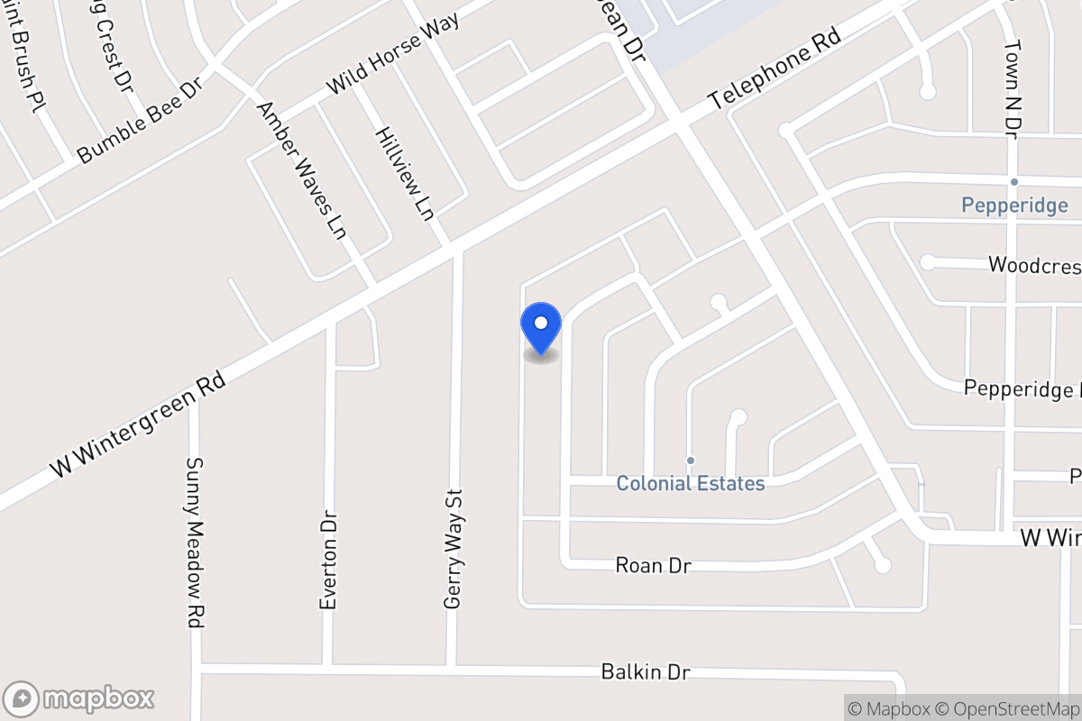 Map of 1354 Roan Dr