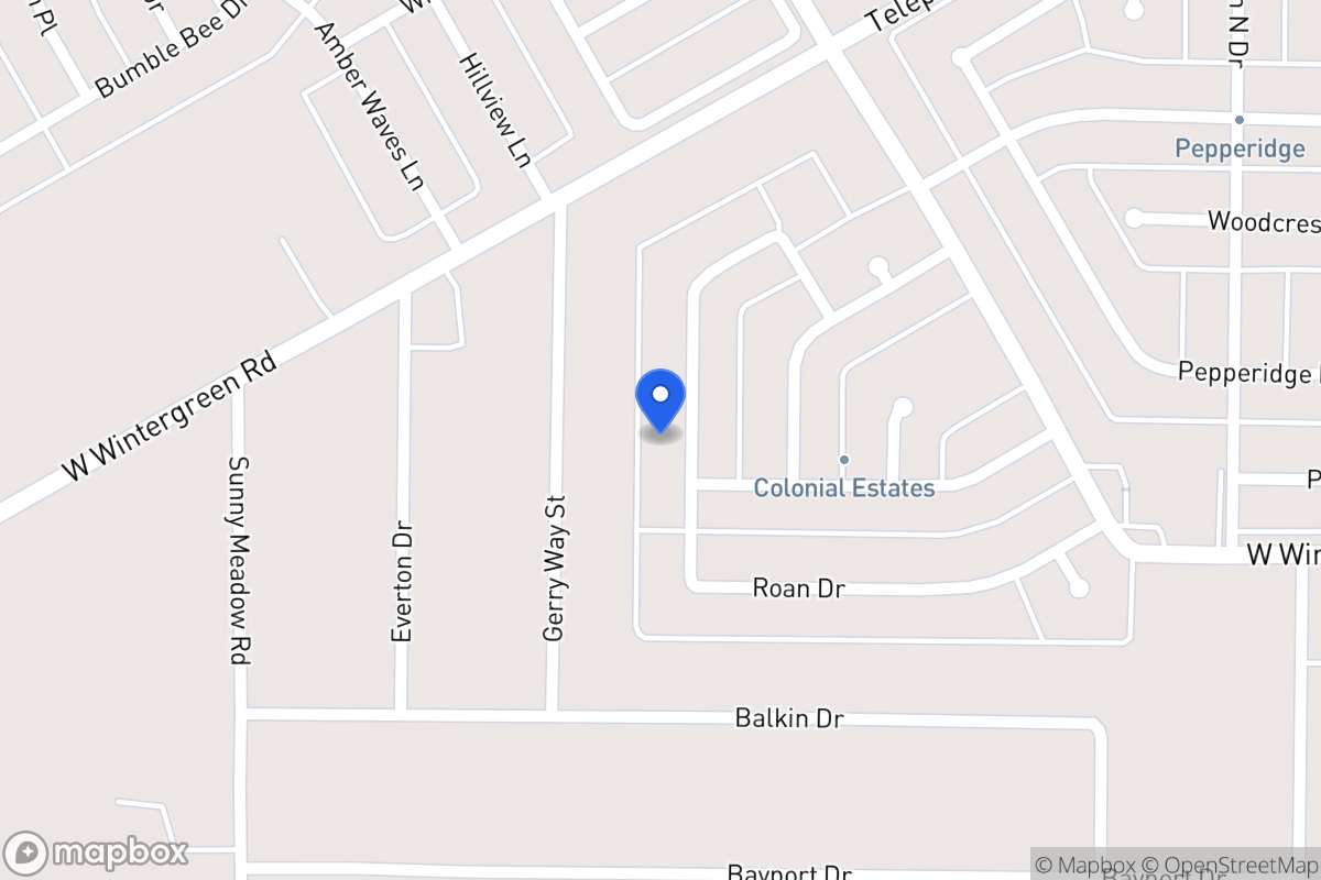 Map of 1334 Roan Dr