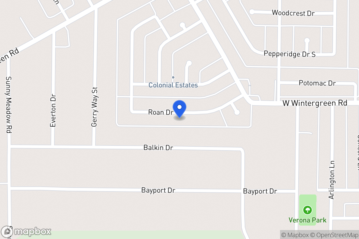 Map of 1254 Roan Dr