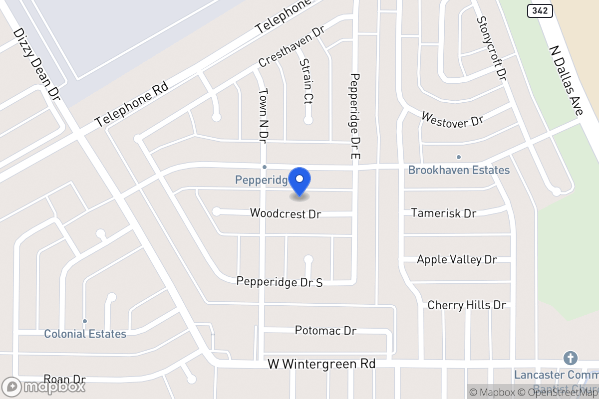 Map of 921 Woodcrest Dr