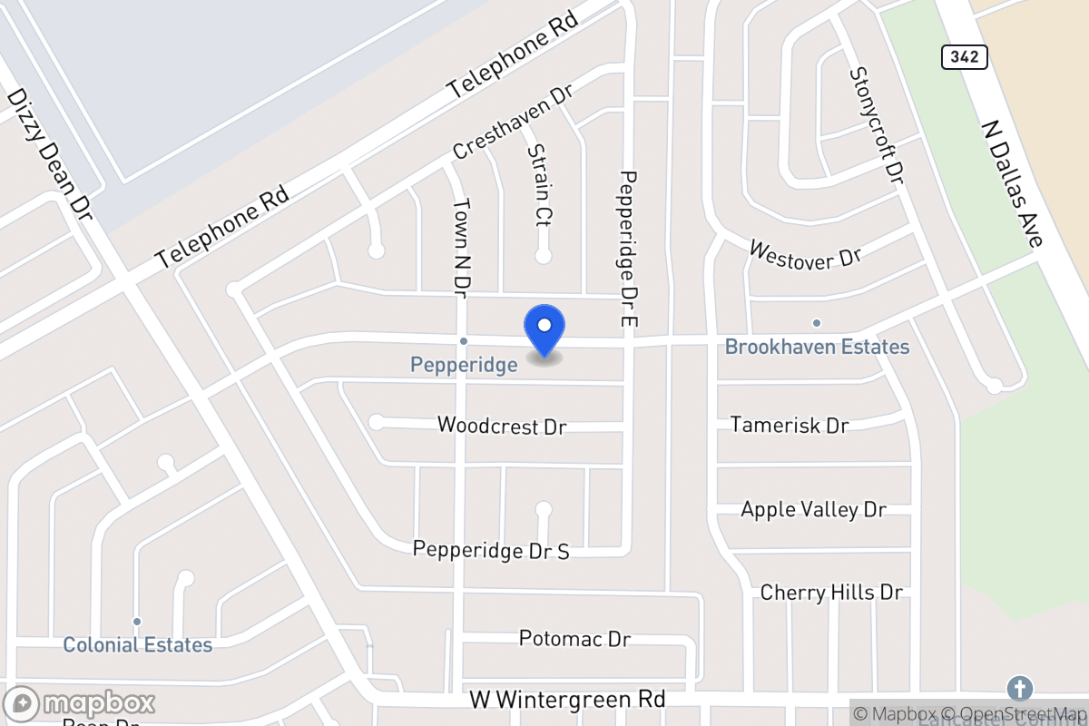 Map of 918 Brookhaven Dr