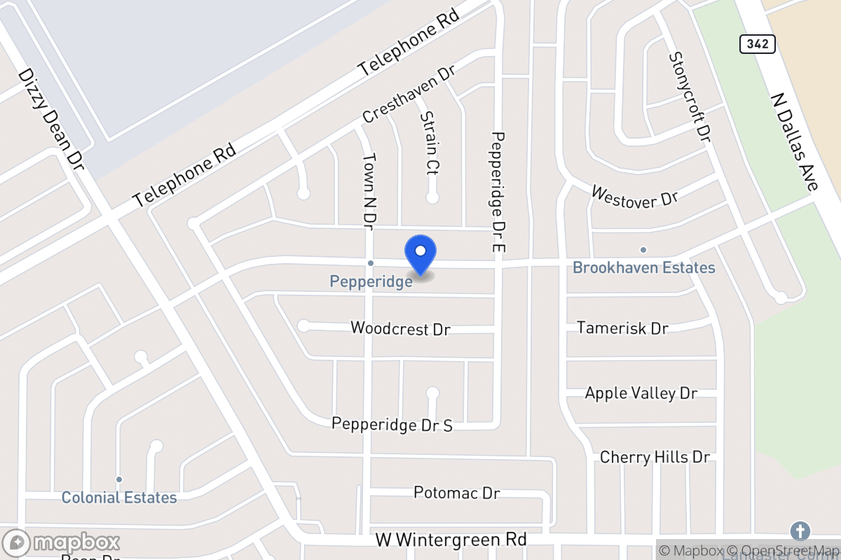 Map of 922 Brookhaven Dr