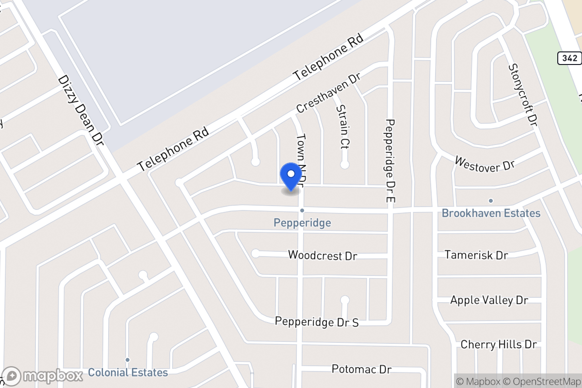 Map of 1001 Brookhaven Dr