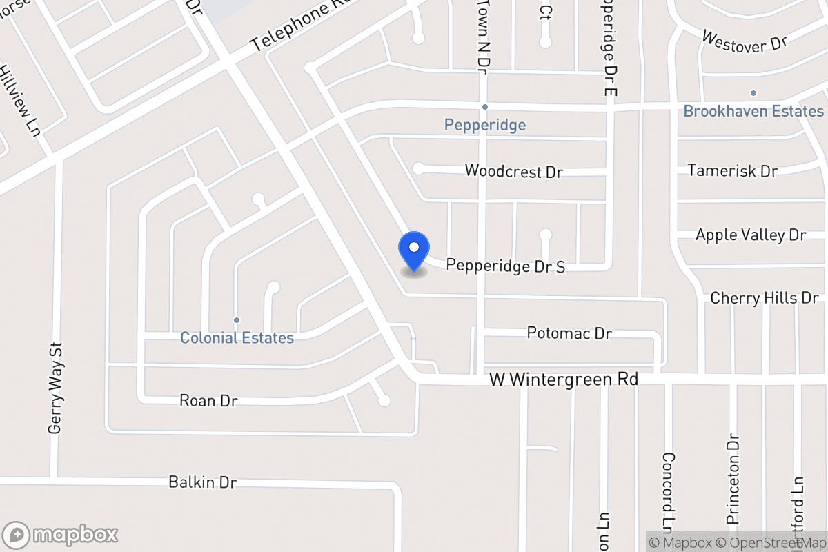 Map of 1020 Pepperidge Dr