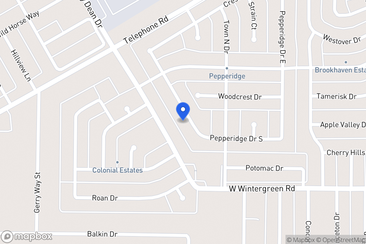 Map of 1036 Pepperidge Dr