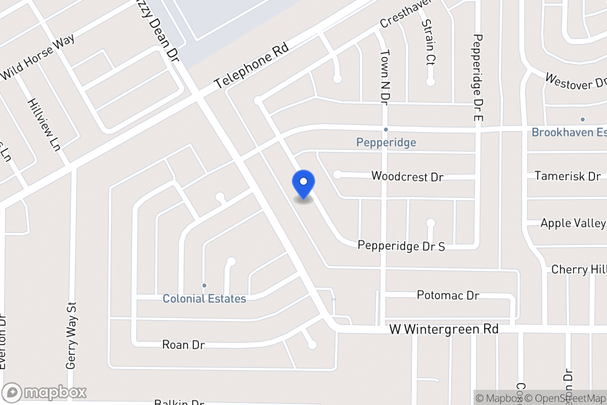 Map of 1044 S Pepperidge Dr