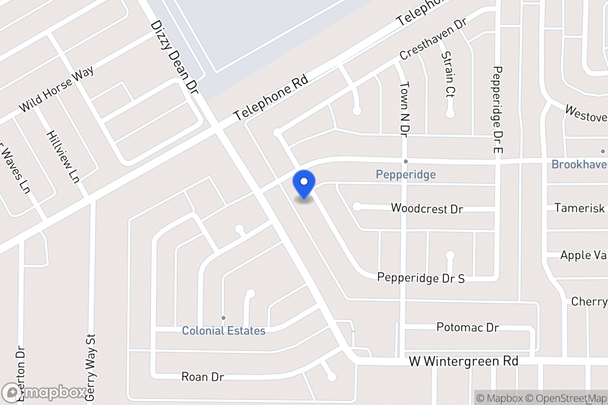 Map of 1060 S Pepperidge Dr