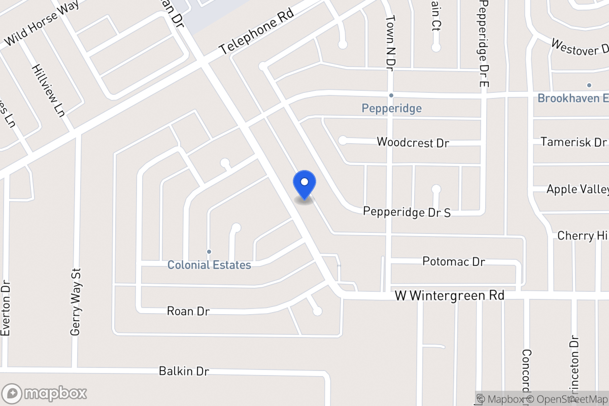Map of 821 W Wintergreen Rd
