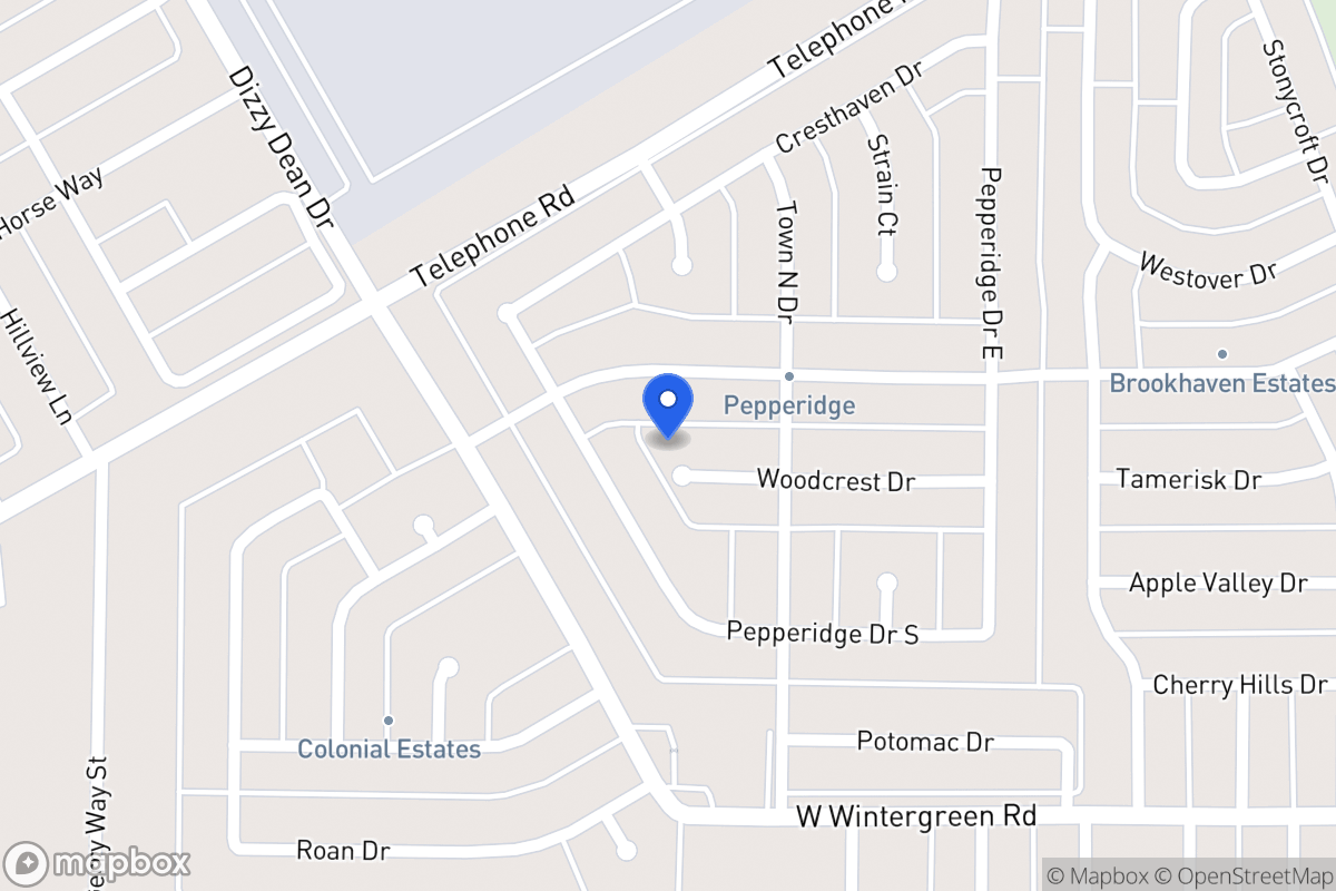 Map of 1017 Woodcrest Dr