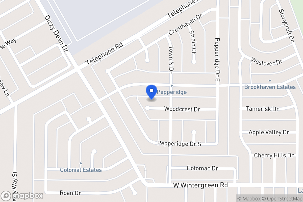 Map of 1013 Woodcrest Dr