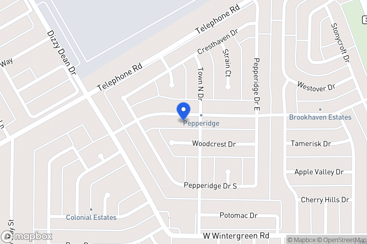 Map of 1010 Brookhaven Dr