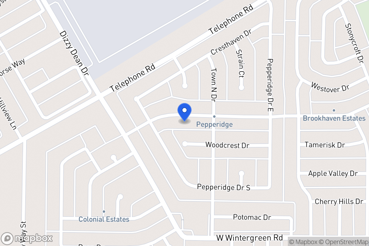 Map of 1018 Brookhaven Dr
