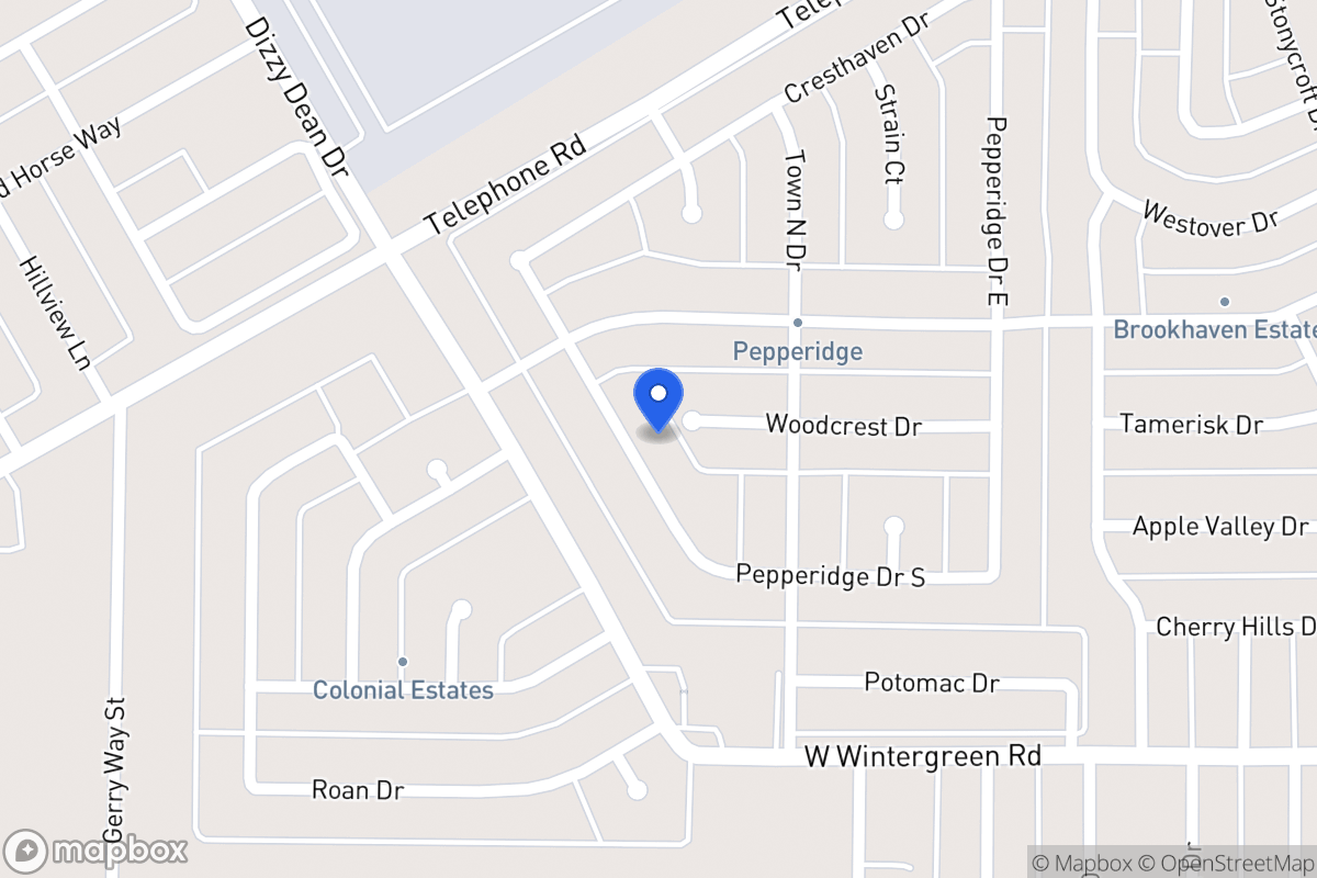 Map of 1045 S Pepperidge Dr