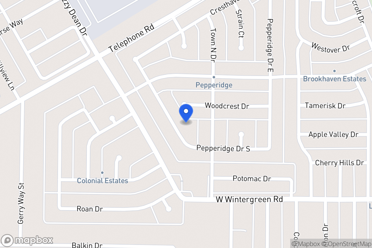 Map of 1033 Pepperidge Dr