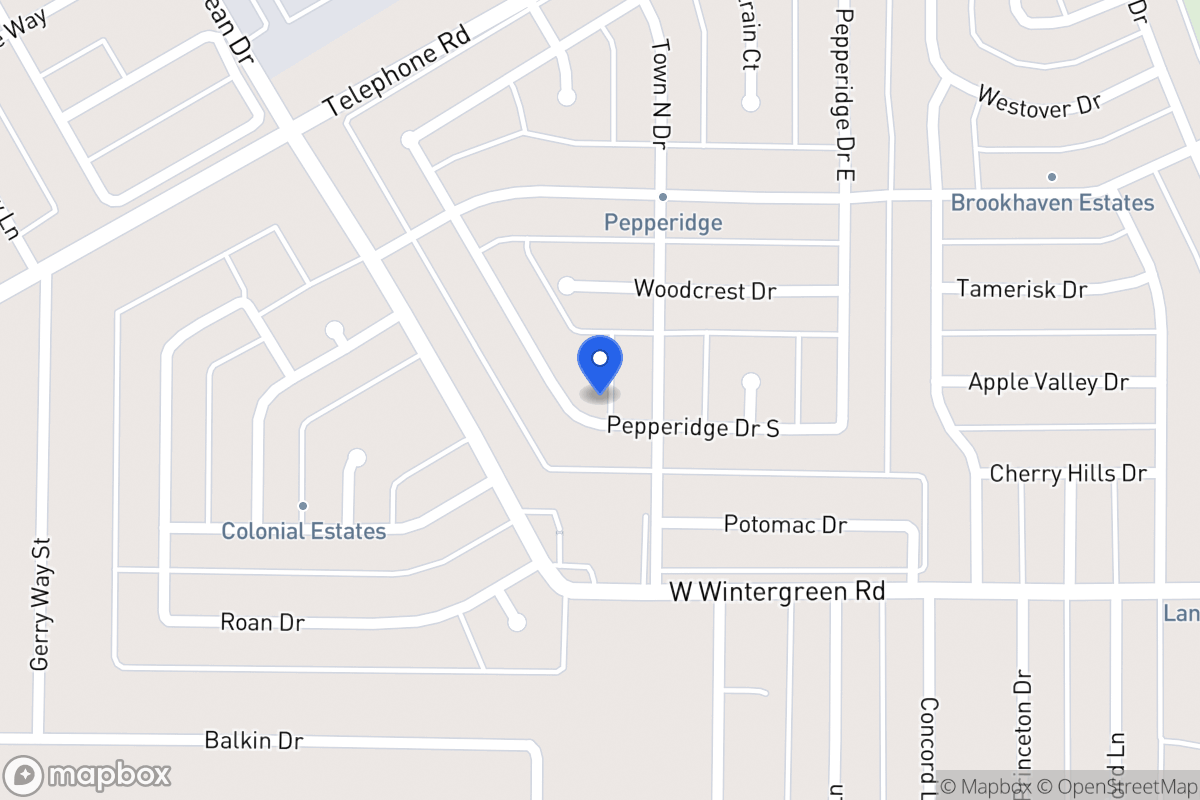 Map of 1021 Pepperidge Dr
