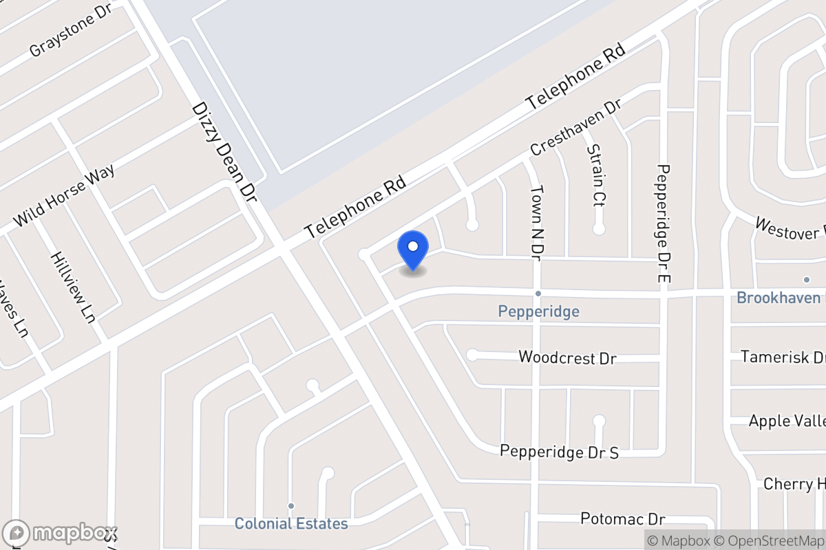 Map of 1033 Brookhaven Dr
