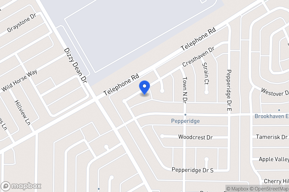 Map of 1116 Cresthaven Dr