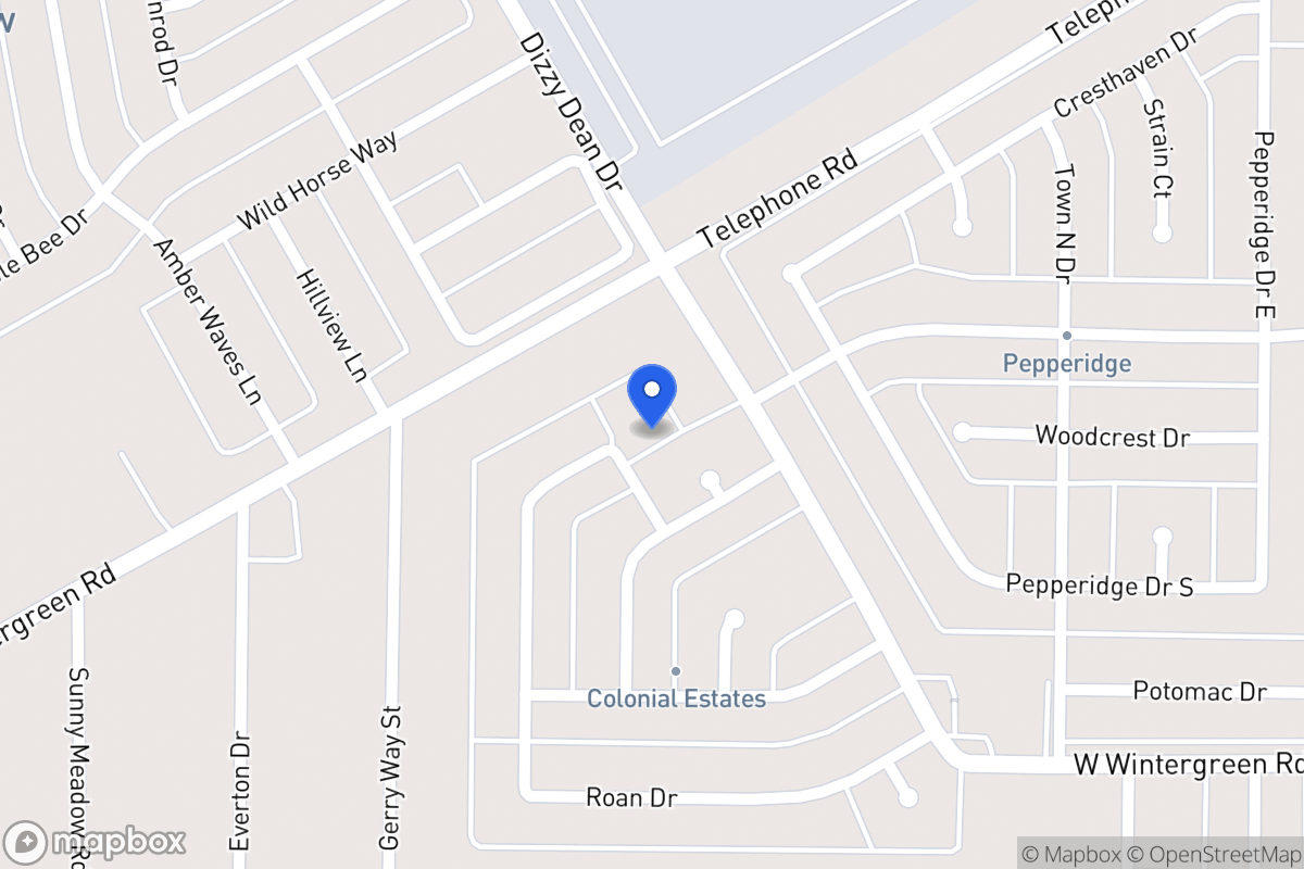 Map of 1398 Roan Dr