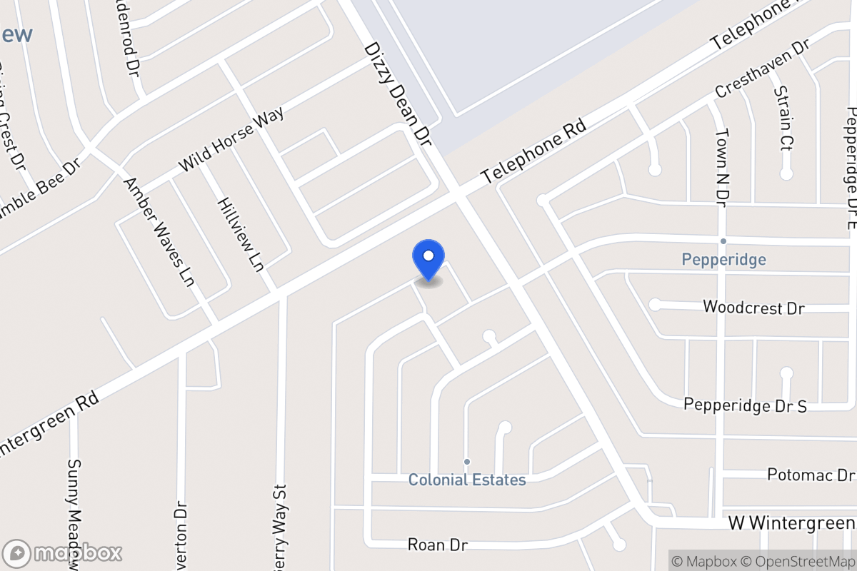 Map of 1390 Roan Dr