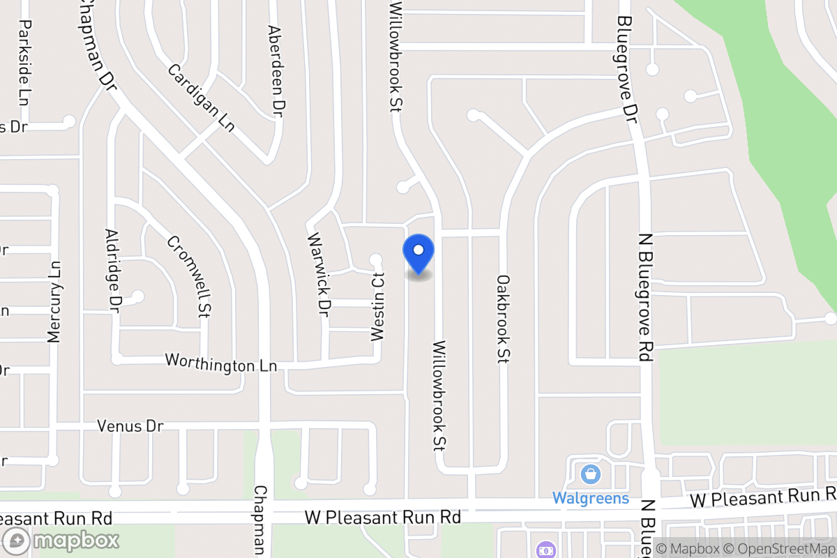 Map of 1423 Willowbrook St