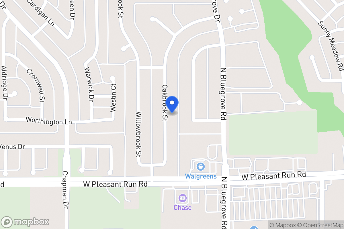 Map of 1402 Oakbrook St