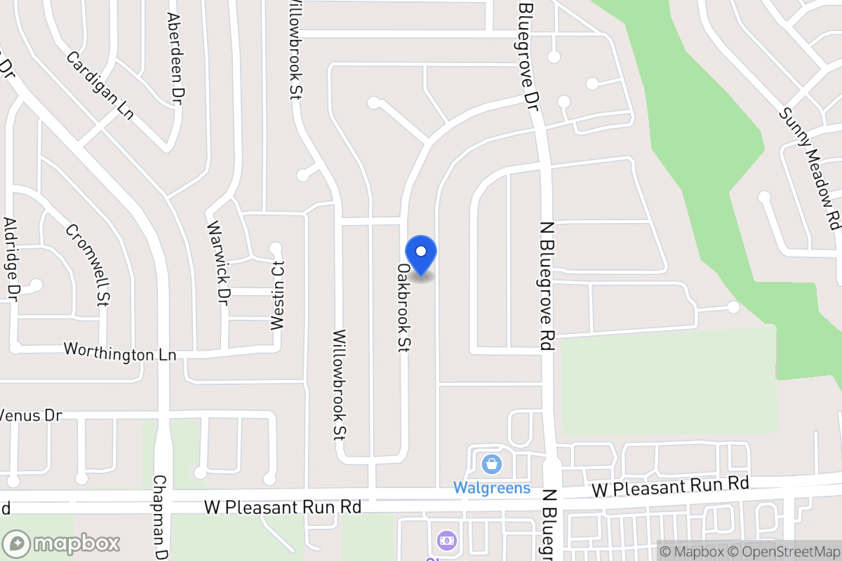 Map of 1418 Oakbrook St