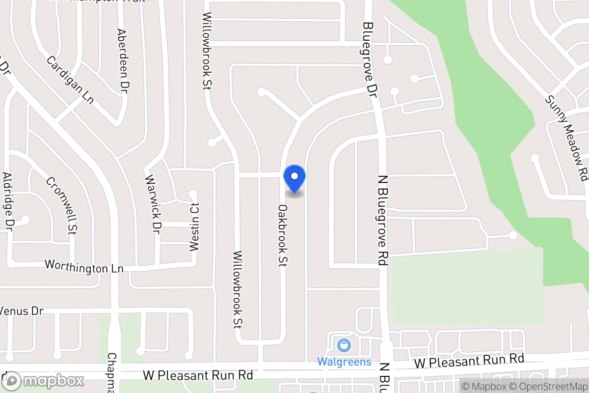 Map of 1426 Oakbrook St