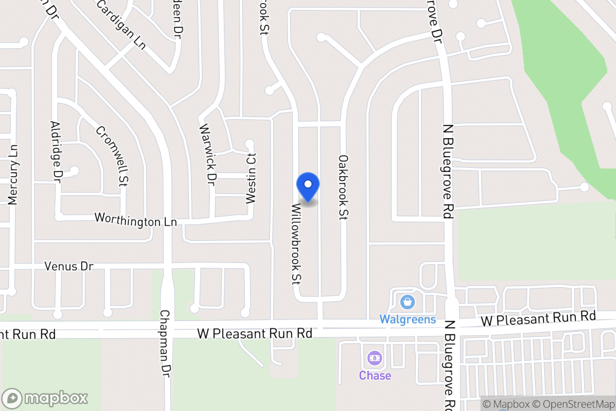 Map of 1402 Willowbrook St